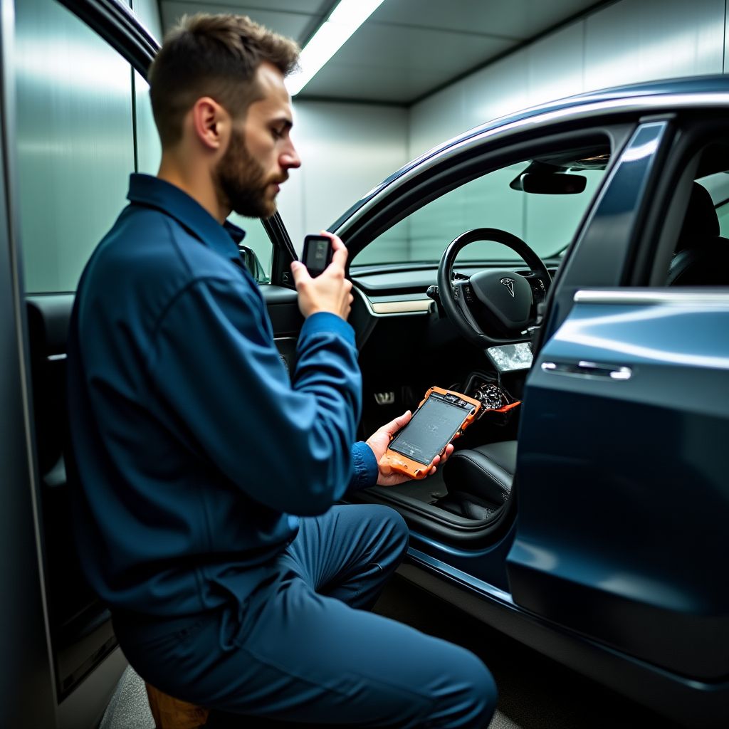 Técnico trabajando en un sistema eléctrico